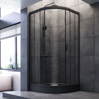 Душевой уголок Am.Pm Gem 90x90см чёрный матовый W90G-401-090BT